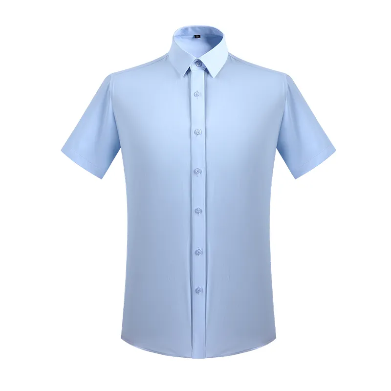 OEM Short Sleeve Custom Logos Slim Fit Formal Business Women Men Unisex Party Dress Business Casual Buttons Shirt