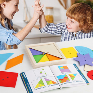 Montessori Stacking Geometry Layer Jigsaw Puzzle Colorful Tangram Toys Children Geometric Puzzle for Kids Toddler Boys & Girls - Product Image 3