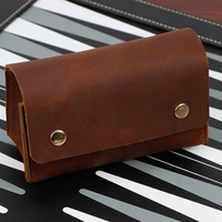 Porte-dés de jeu de société vintage personnalisé portable, sac à dés en cuir Crazy Horse personnalisé