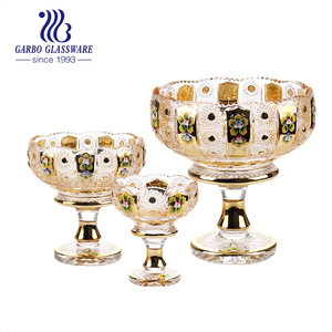 Gran oferta de estilo bohemio, plato y cuenco de fruta de cristal artesanal de esmalte checo de Oriente Medio, juego de regalo de boda europeo - Product Image 6