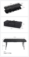 Table pliante de camp portable Jambe réglable 5 unités Table de camping en aluminium BBQ IGT