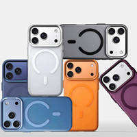 Coque Magnétique Luxe Mate Translucide Antichoc Couleur Originale pour iPhone 18 Pro Max 17 16 15 Pro avec Cadre de Protection en Métal pour Objectif