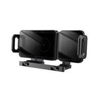 Nouveau support de téléphone de voiture à écran pliable rapide pour grille d'aération, avec charge sans fil 15W, noir/argent, pour la navigation automobile