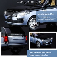 Modèle de SUV ROVER en alliage moulé sous pression à l'échelle 1:24, avec batterie au lithium, portes ouvrables, intérieur simulé, jouets statiques moulés sous pression