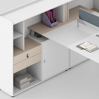 Nouveau design de table de bureau de luxe en forme de L pour PDG bureau de direction bureau moderne pour patron bureau de travail avec armoire de rangement