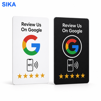 Carte NFC SIKA pour avis Google, blanche et noire, carte de commentaires à toucher pour laisser un avis, impression personnalisée, plaque de rétroaction client pour magasin
