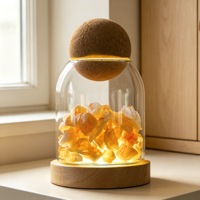 Diffuseur d'arômes en cristal multicolore, ornement en pierre, cloche en verre créative avec veilleuse LED, décoration d'intérieur pour huiles essentielles, artisanat