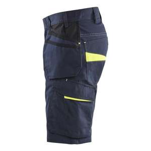 BLAKLADER - 149413308633C62 Pantalones cortos de servicio con bolsillos para clavos Azul marino oscuro/Amarillo Hi-vis-EAN 7330509920763 ROPA DE TRABAJO DE LA HI-VIS - Product Image 3
