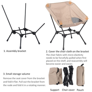 Chaise de camping pliante portable en métal légère avec logo personnalisé 2026 pour la pêche, le <span class=keywords><strong>jardin</strong></span>, le parc et la plage - Product Image 4