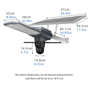 New ống kính kép CCTV máy ảnh 4 gam khe cắm thẻ Sim 3MP 4MP PTZ IP Mạng năng lượng mặt trời LED ánh sáng đường phố đèn với máy ảnh ngoài trời - Product Image 6