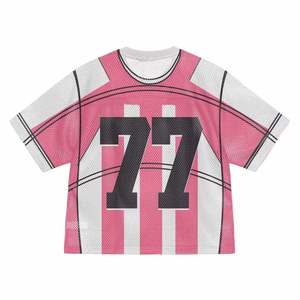 Comprar al por mayor: Nueva camiseta de fútbol americano estilo hip hop con hombros caídos, personalizable, venta al por mayor 2025 - Product Image 6