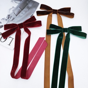 Tùy Chỉnh Đám Cưới & Giáng Sinh Thân Thiện Với Môi Nylon Dài Đuôi Bao Bì <span class=keywords><strong>Bow</strong></span> Với Twist Tie Vòng Hoa Cây Trang Trí Hàng Đầu Nhung Ribbon - Product Image 1