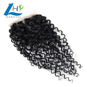 Pelo virgen rizado Jerry de alta calidad, extensiones de cabello humano brasileño con cierre de encaje hd, 4x4 - Product Image 5