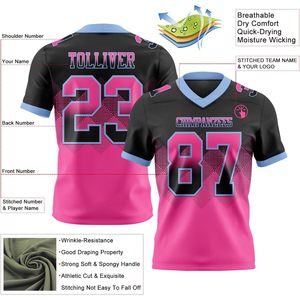 Camiseta de Fútbol Americano Personalizada con Diseño de Rombos en Degradado, Cuello en V, Manga Corta, Transpirable, Uniforme Deportivo Unisex, Tallas S-7XL - Product Image 1