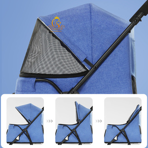 Poussette pour animaux de compagnie EUR PET de haute qualité, respirante, en maille, PC106, imperméable, pour petits <span class=keywords><strong>chiens</strong></span> et chats, utilisation en extérieur et en voyage - Product Image 5