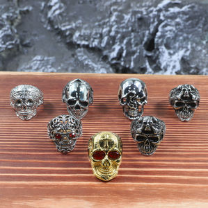 Punk motocicleta Retro personalidad estilo 316 Acero inoxidable calavera hombres anillo <span class=keywords><strong>fuente</strong></span> fábrica precio al por mayor - Product Image 4