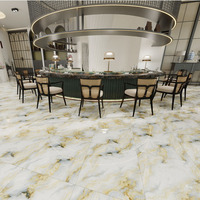 Nouvelles dalles de sol en céramique de porcelaine marbrée plaquée or, 600x600, émaillées, polies, de luxe, pour salon