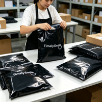 Sacs d'expédition personnalisés avec impression de logo, sacs d'expédition biodégradables en polyéthylène pour vêtements