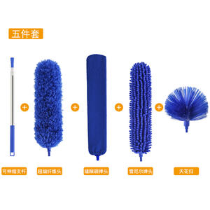 Plumero de plumas de pollo con mango <span class=keywords><strong>largo</strong></span> multifuncional de 2,1 m, cepillo para polvo de techo doméstico, cepillo limpiador de ventanas para el hogar - Product Image 5