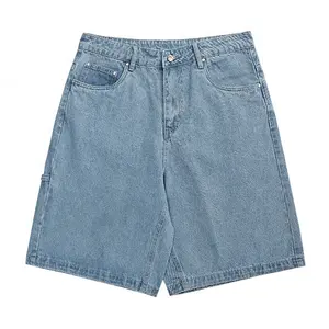 2024 высококачественные джинсовые хлопковые шорты на пуговицах с индивидуальным логотипом мужские шорты-бермуды Jorts