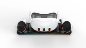 Meta Qst3用の2個の1200mAhバッテリーを備えた高品質VRヘッドセットコントローラー充電ドック - Product Image 4