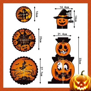 Soporte <span class=keywords><strong>para</strong></span> Pastel de Calabaza de <span class=keywords><strong>Halloween</strong></span>, Torre de Cupcakes de Cartón de 3 Niveles <span class=keywords><strong>para</strong></span> Mesa de Postres de Fiesta, Decoraciones de Casa Embrujada - Product Image 5