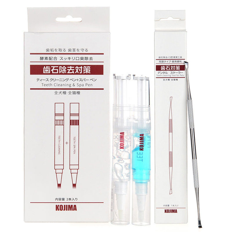 White tooth cleaning set
