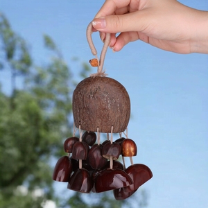 Wholesale Natural Fruit Shell <b>Wind</b> <b>Chime</b> Hand‑crafted Bodhi Seed Bell Pendant - Product Image 6