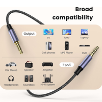 Cable de Audio Trrs Auxiliar de Nylon Trenzado de Alta Calidad con Conectores Chapados en Oro, 3.5mm, para Micrófono/Altavoz/Monitor, Venta al Por Mayor de Fábrica