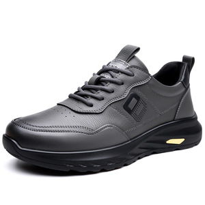 Chaussures en cuir décontractées pour hommes à semelle épaisse, talon bas, confortables pour le bureau, style printemps-automne - Product Image 5