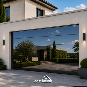 <span class=keywords><strong>Porte</strong></span> <span class=keywords><strong>de</strong></span> <span class=keywords><strong>garage</strong></span> inclinable en aluminium cannelé architectural avec finition imitation bois - Product Image 6