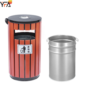 <span class=keywords><strong>Cubo</strong></span> de <span class=keywords><strong>basura</strong></span> redondo para el estrés público, compactador de bañera individual, barril interior extraíble para Patio, parque y Plaza, venta al por mayor - Product Image 5