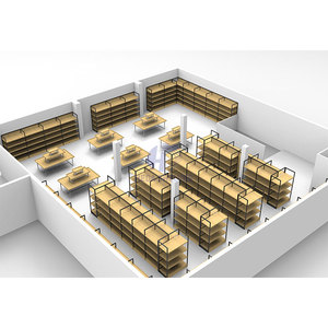 Estantes de pared de madera para supermercado, estante para aperitivos, estantes individuales de doble cara para tienda minorista, estantes de madera para tienda - Product Image 6