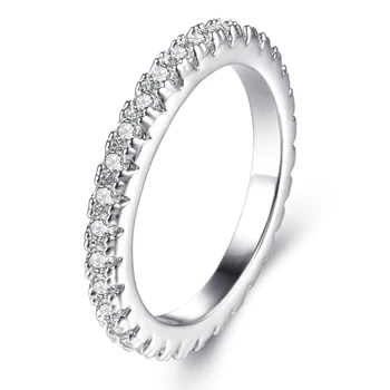 925 Sterling Silver Zircon Jewelry Simple Ring 925 Silver Silver Women Wedding Cubic Zirconia Ring for Women