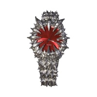 Montre de luxe en acier inoxydable à quartz 2026, forme griffe d'albâtre, cadran de 38 mm, bracelet de 16 mm, décoration argentée, aiguilles