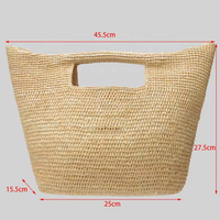 Sac fourre-tout d'été en papier de paille naturelle Maroc Femmes Ouvert Raphia Crossbody Handbags Madagascar for Beach