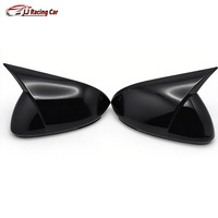 2 pièces Coques de rétroviseurs latéraux style aile de chauve-souris en ABS noir brillant et aspect fibre de carbone pour BYD Yuan up