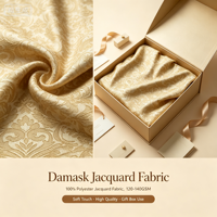 Tissu Jacquard 100% Polyester en Gros d'Usine, Motif Élégant, Anti-Plis, pour Décoration de Cercueil et Doublure Intérieure de Boîte Cadeau