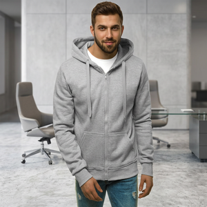Sudaderas con Capucha Personalizadas de Alta Calidad para Hombre, con Cremallera, 100% Algodón, Diseño Transpirable de Punto, Altamente Recomendadas para Sudaderas con Logotipo - Product Image 1