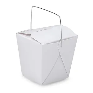白色一次性可回收中国外卖盒生物面条外卖餐厅食品容器
