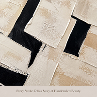 Peinture à l'huile abstraite peinte à la main, art géométrique noir et blanc sur toile, taille personnalisée, fournisseur en gros pour hôtels et maisons