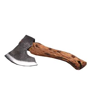 Ot of 10 Viking Axe 45 acciaio ad alto tenore di carbonio con incisione su lama ascia tattica da esterno manico in legno ascia ascia OEM/ODM all'ingrosso