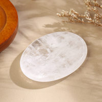Pierre de méditation transfrontalière en cristal naturel, pour massage du pouce et soulagement du stress, en Quartz rose et Améthyste