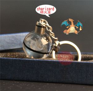 Vente en gros de porte-clés en cristal Charizard K9 de 30 mm avec LED pour cadeau d'enfant - Product Image 6