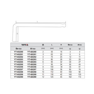 Llave hexagonal de cabeza esférica a prueba de explosiones Eertuo, 1/4 pulgadas, tipo L, cobre de berilio, grado industrial YT-65280 - Product Image 2