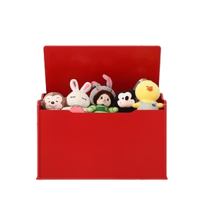 Red Wooden Toy Box Wood Storage Chest with Seating Bench Wholesale Red Wooden Toy Box US Baby Room MDF Toys box