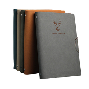 PU Leather A5 Notebook Business <b>Journal</b> with Metal Clip Deer Embossed Cover Office <b>Writing</b> Planner Gift - Product Image 4