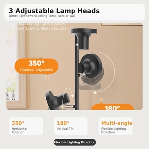 Lampe sur pied LED moderne à <span class=keywords><strong>3</strong></span> <span class=keywords><strong>têtes</strong></span>, télécommande tactile, hauteur réglable, étanche, rose/bleu, pour salon, chambre, bureau - Product Image 5