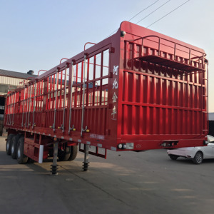 Hete Aanbieding 60 Ton Capaciteit Staalvrachttransport Aanhangwagen 3/4/5 Assen Zwaarbelastbaar Landingsgestel Hekwerk Vervoer Vee - Product Image 4
