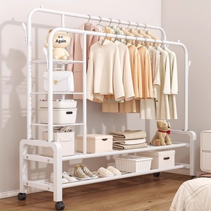 Tendedero <span class=keywords><strong>de</strong></span> Ropa Moderno <span class=keywords><strong>de</strong></span> <span class=keywords><strong>Hierro</strong></span> para Montar en el Suelo, para Dormitorio, Balcón, Baño, Residencia Universitaria - Product Image 1